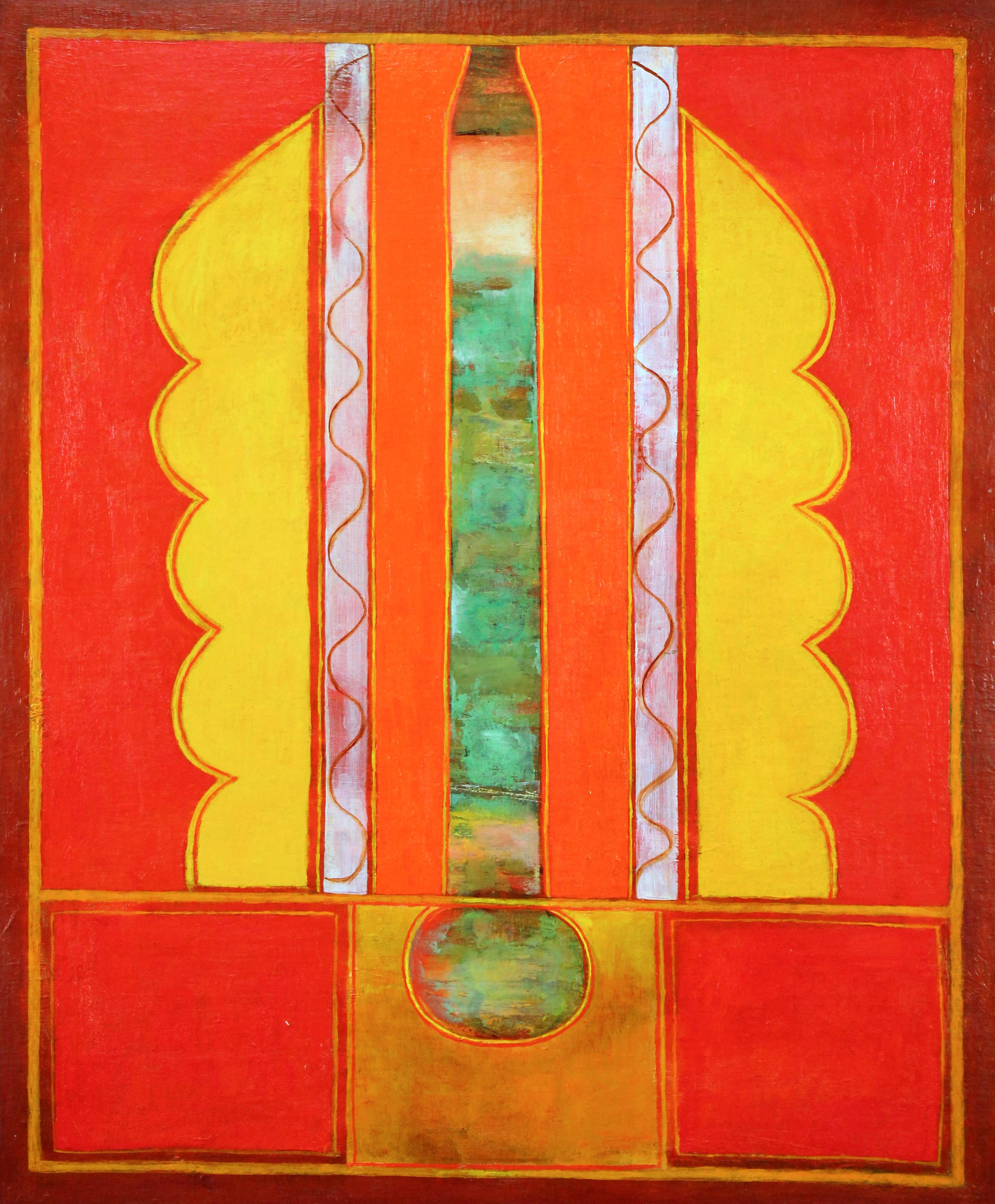 Abstract Painting di Peter Miller - Senza titolo (L'apertura), astrazione di una donna modernista americana
