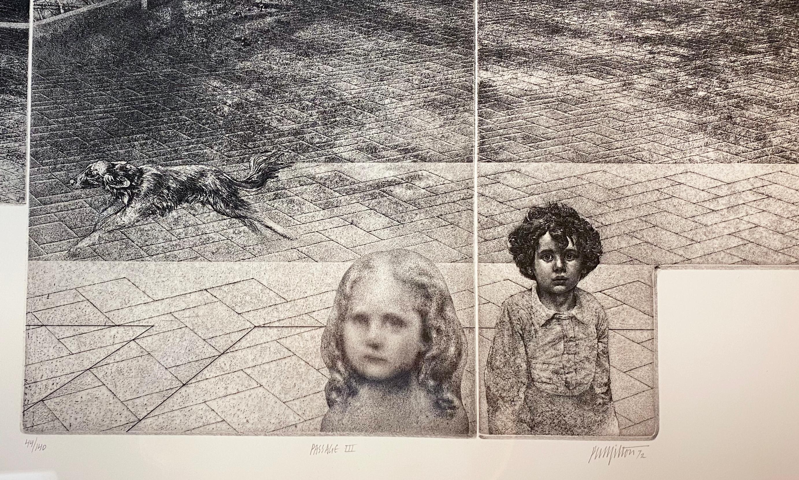 Passaggi III - Figurative Print Beige di Peter Milton