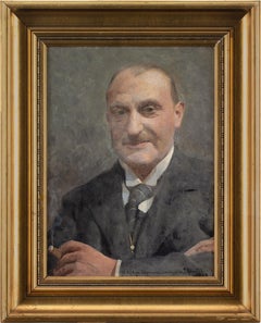 Antique Peter Mønsted, Portrait Of Aage Jørgensen, Oil Painting