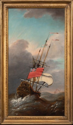 Man-O-War Ship In A Storm, 18th Century