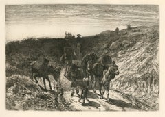 « A Burro Train, New Mexico », gravure originale