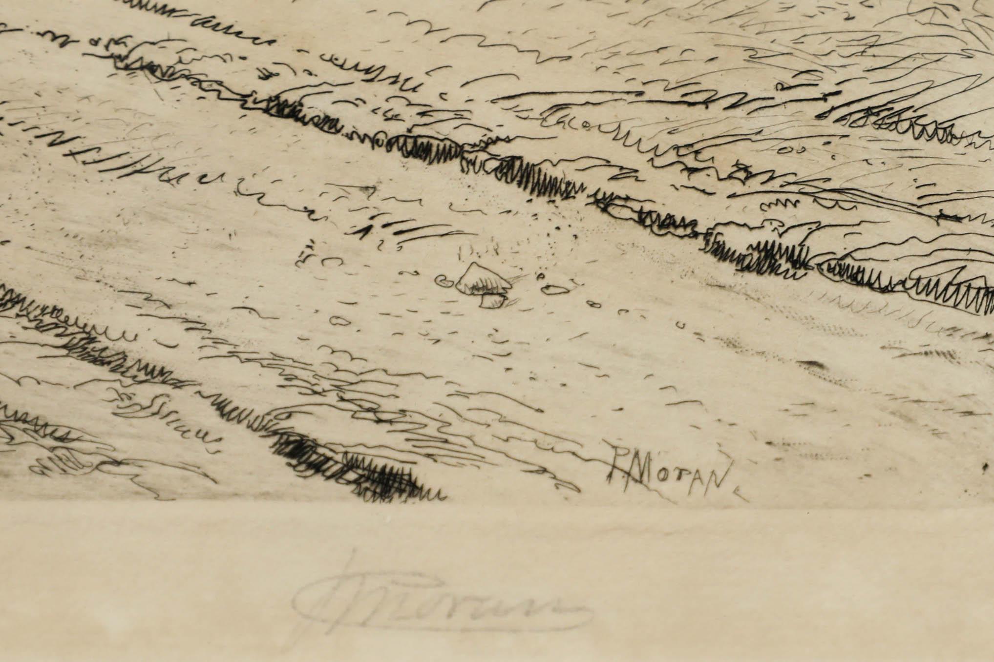 Peter Moran (1841-1914) - Framed Etching, On the Road to Santa Fe For Sale 4