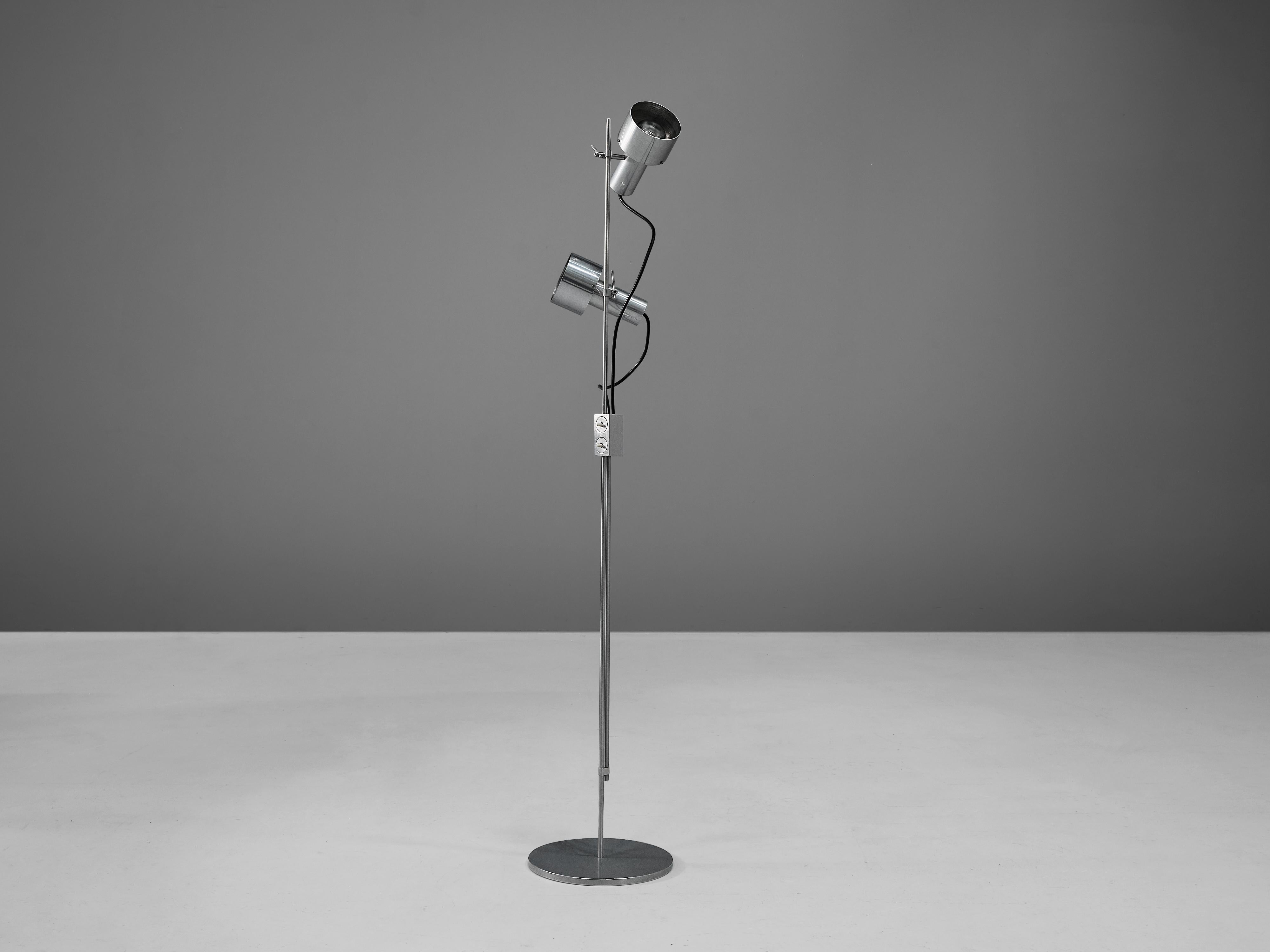 Late 20th Century Peter Nelson for Architectural Lightning Minimalist Floor Lamps in Aluminum