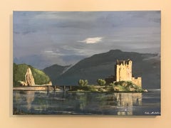 Eilean Donan Castle Scotland Large Signed Oil Painting