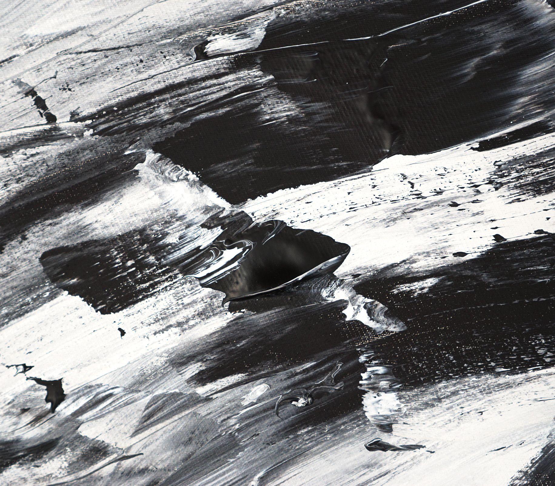 Energia in bianco e nero XXL 1, Pittura, Acrilico su tela - Painting Astratto di Peter Nottrott