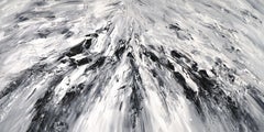 Peinture Energy XXL 1, noir et blanc, acrylique sur toile