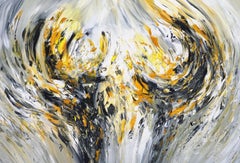 Elegance Yellow Anthracite XL 1, Painting, Acrylic on Canvas