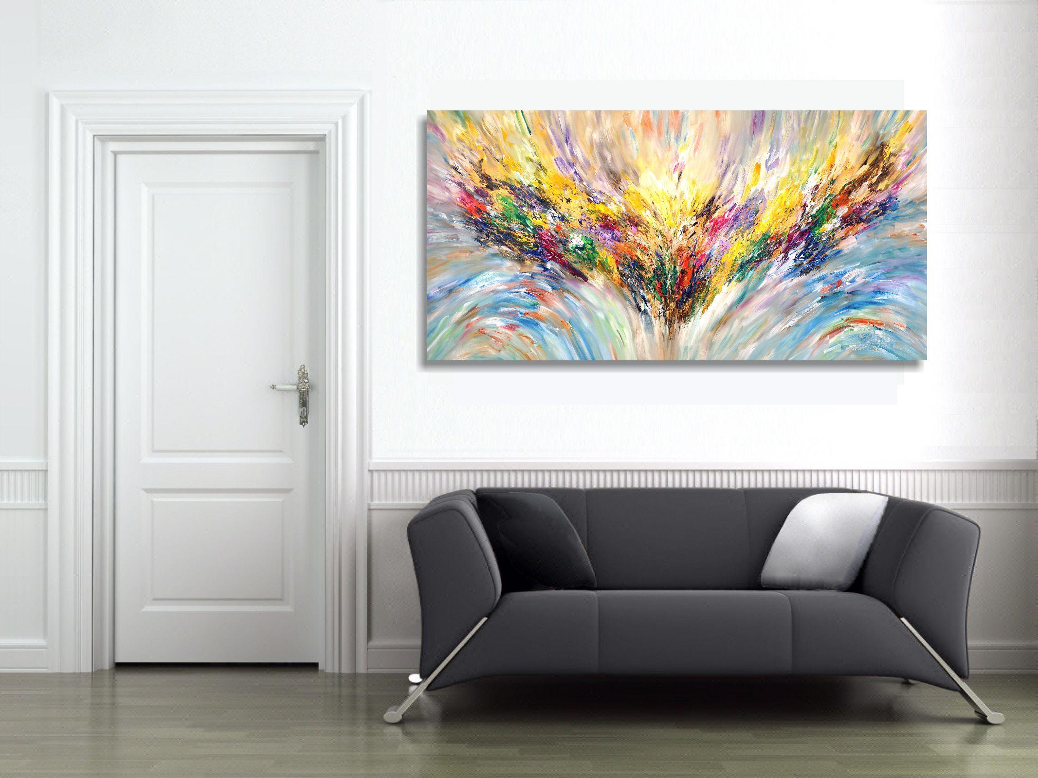 Ali d'oro XXL 1, Pittura, Acrilico su tela - Painting di Peter Nottrott