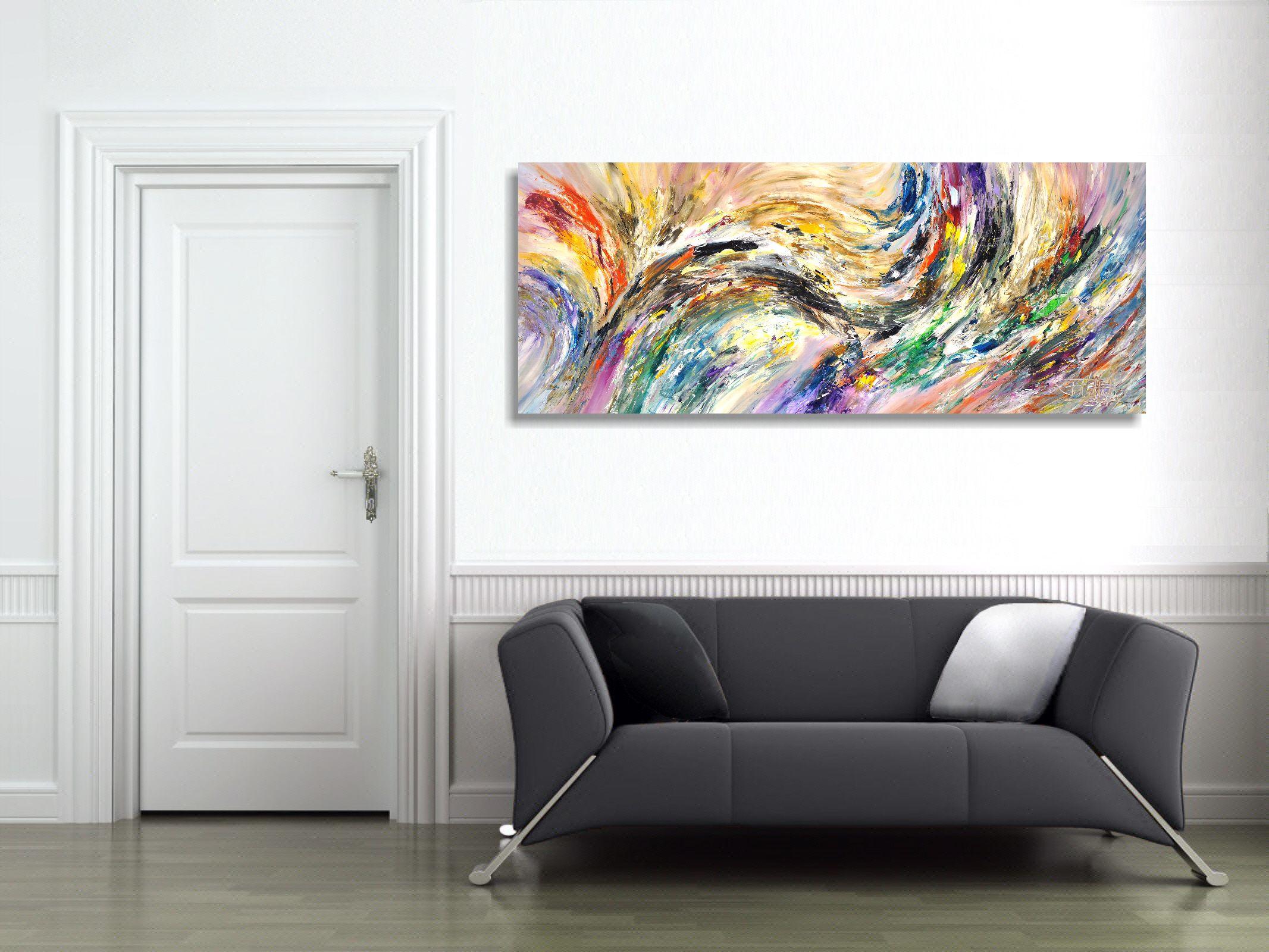 Stick : Powerful Wings 1, peinture, acrylique sur toile - Painting de Peter Nottrott