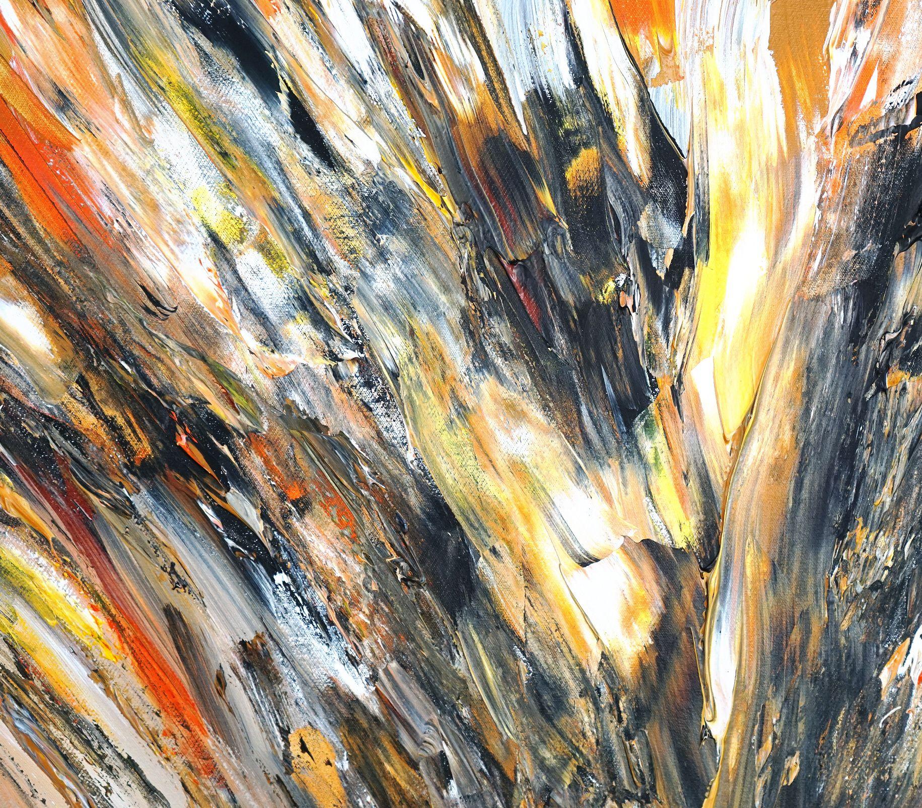 Aventura soleada en la naturaleza XXL 3, Pintura, Acrílico sobre lienzo - Abstract Painting Beige de Peter Nottrott