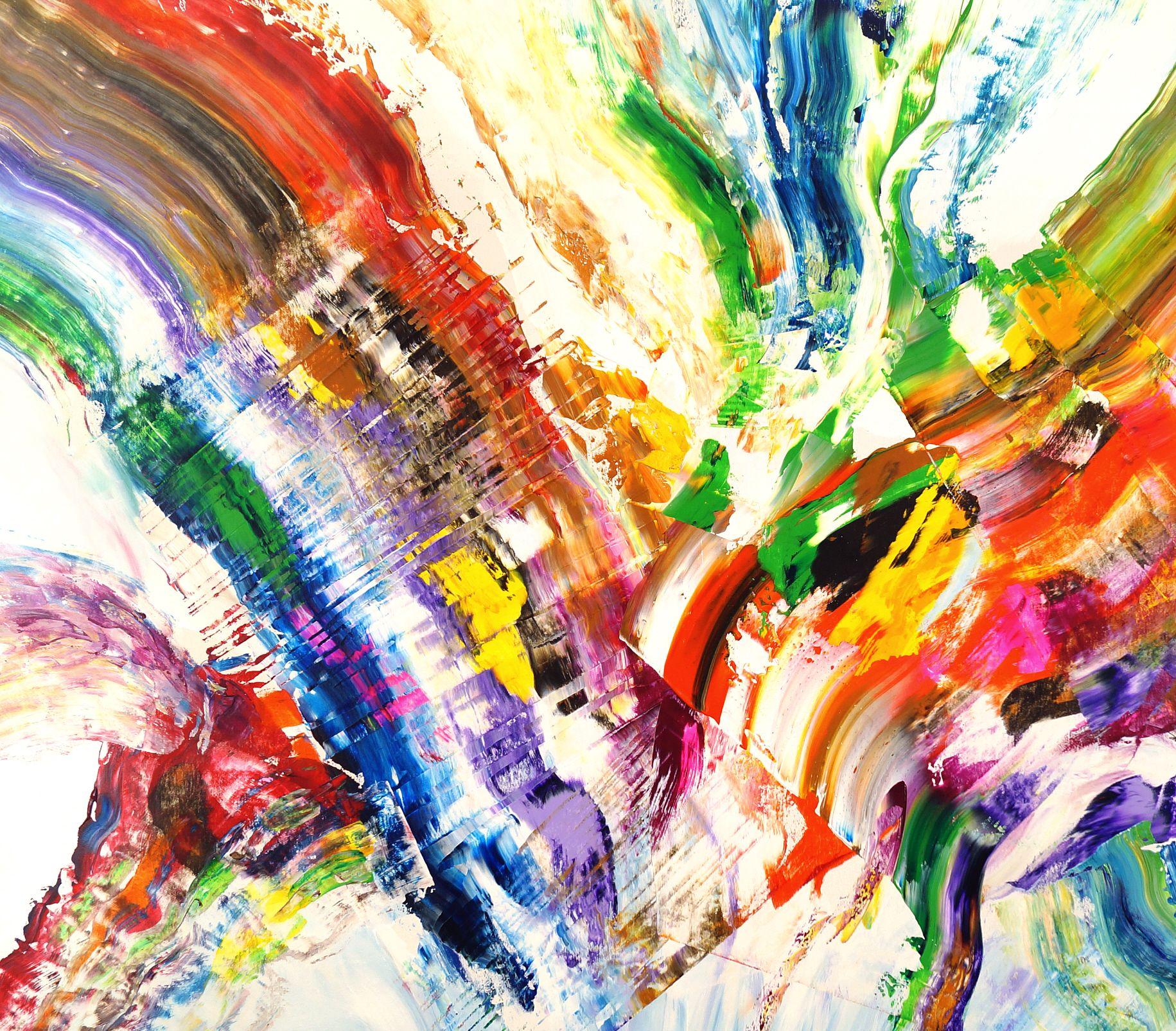 Abstraction vibrante XL 1, peinture, acrylique sur toile - Expressionnisme abstrait Painting par Peter Nottrott