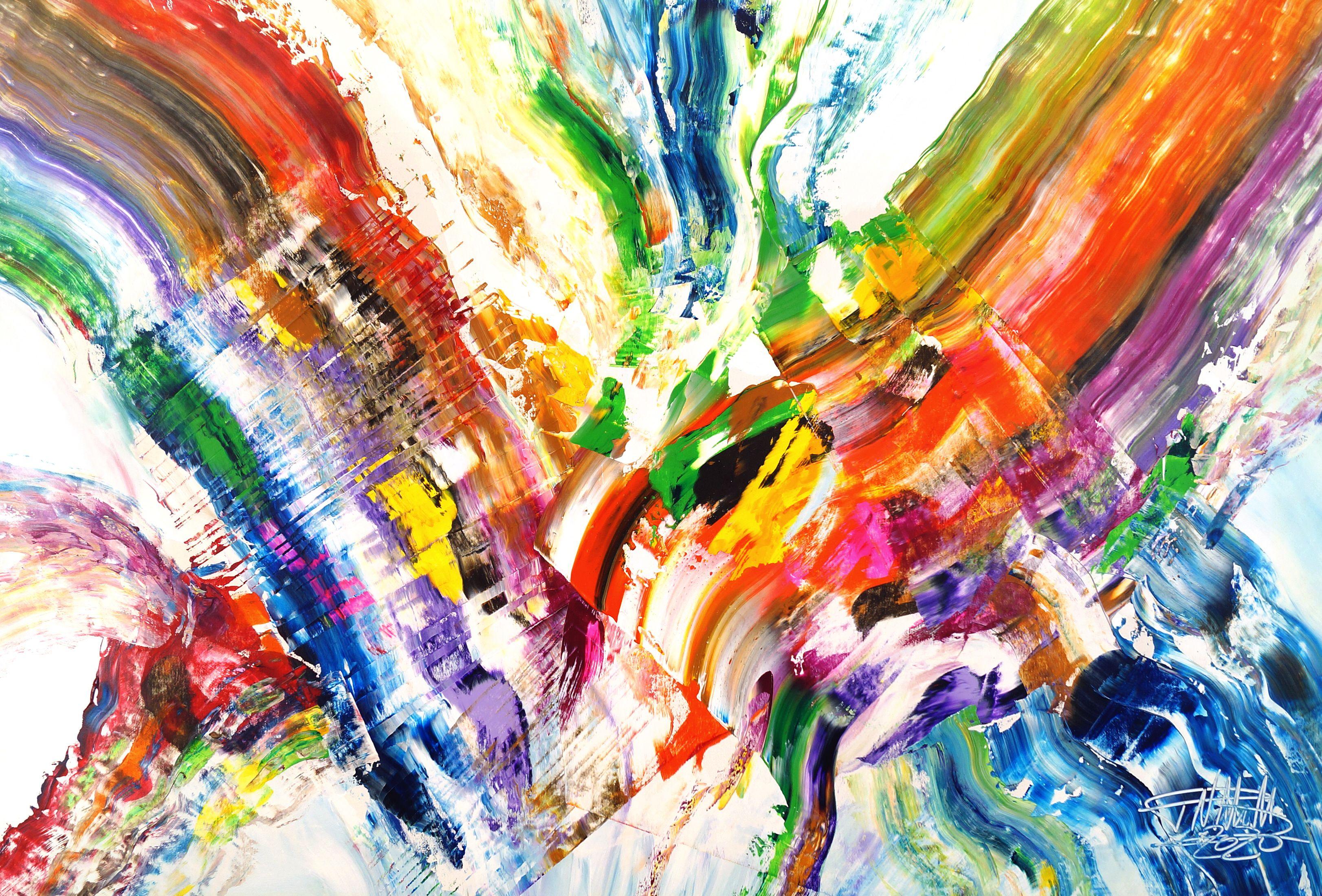Leuchtende Abstraktion XL 1, Gemälde, Acryl auf Leinwand