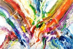 Vibrant Abstraction XL 1, Painting, Acrylic on Canvas