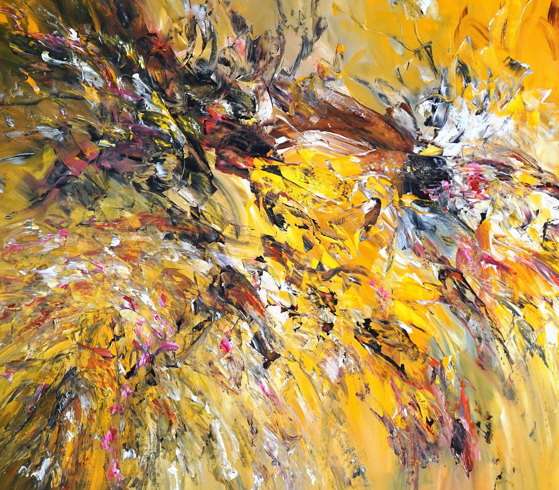 Yellow Energy XXL 1, Painting, Acrylic on Canvas For Sale 1
