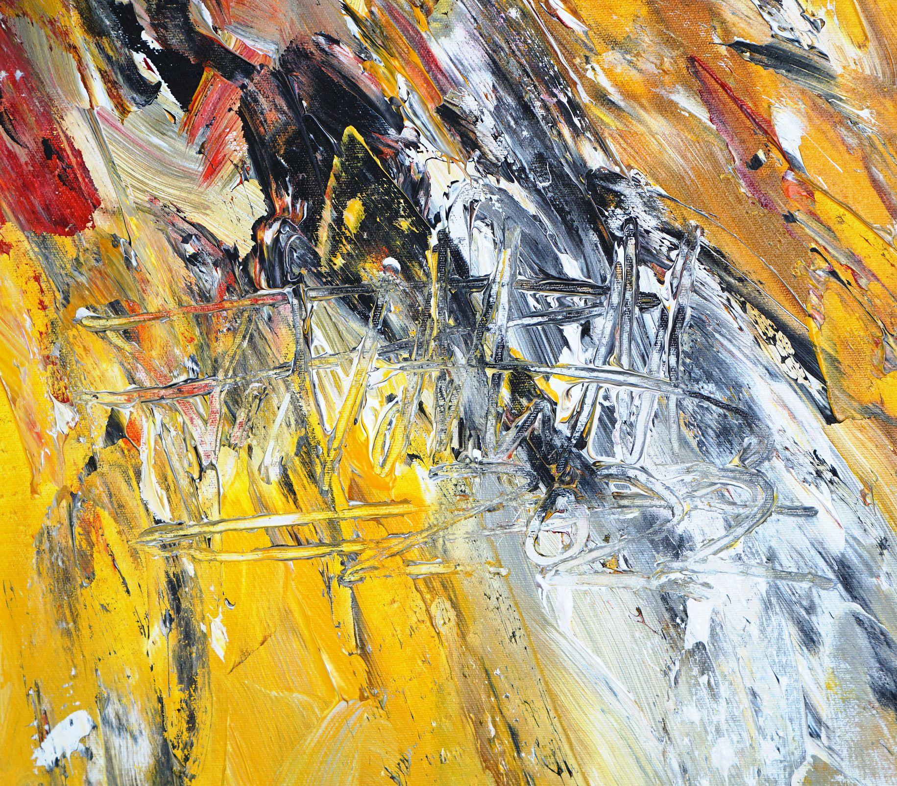 Yellow Energy XXL 1, Painting, Acrylic on Canvas For Sale 4