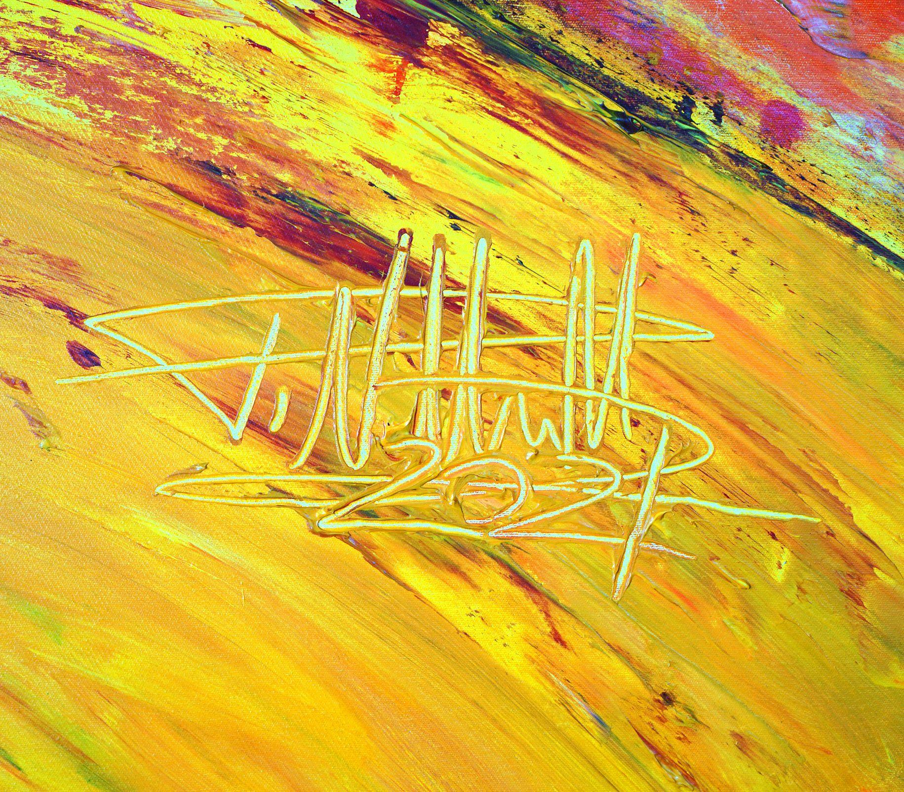 Yellow Red Abstraction XXL 4, Painting, Acrylic on Canvas For Sale 1