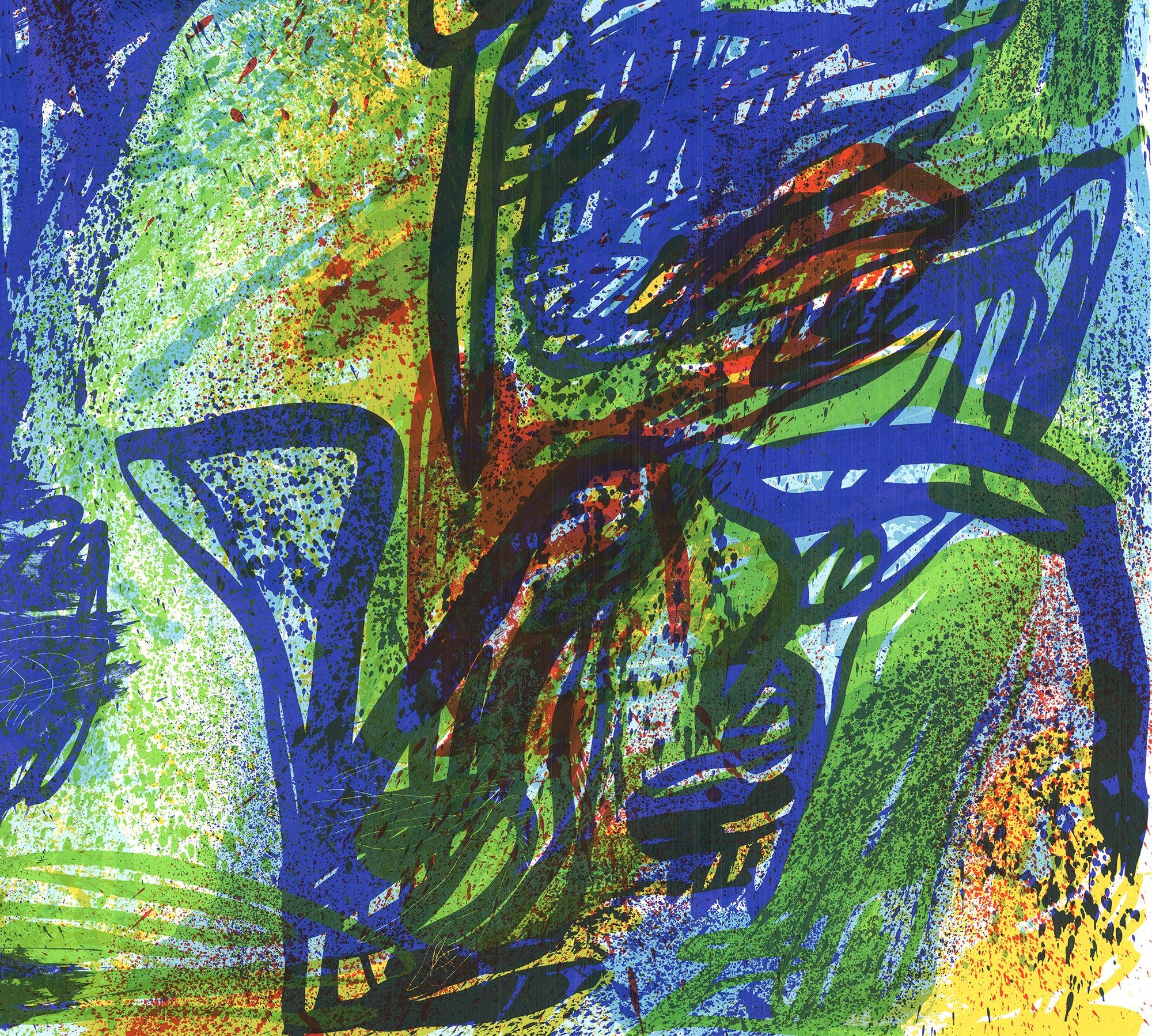 Alla Galerie 33, 1986 - Abstract Print Blu di Peter Nyborg