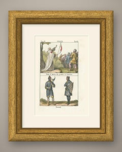 „Peter von Amiens predigt den Kreuzzug und zwei Kreuzritter in Kettenrüstung“, 1842