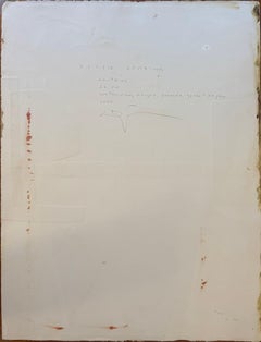 « Curtain », œuvre abstraite en techniques mixtes sur papier, signée, 2008