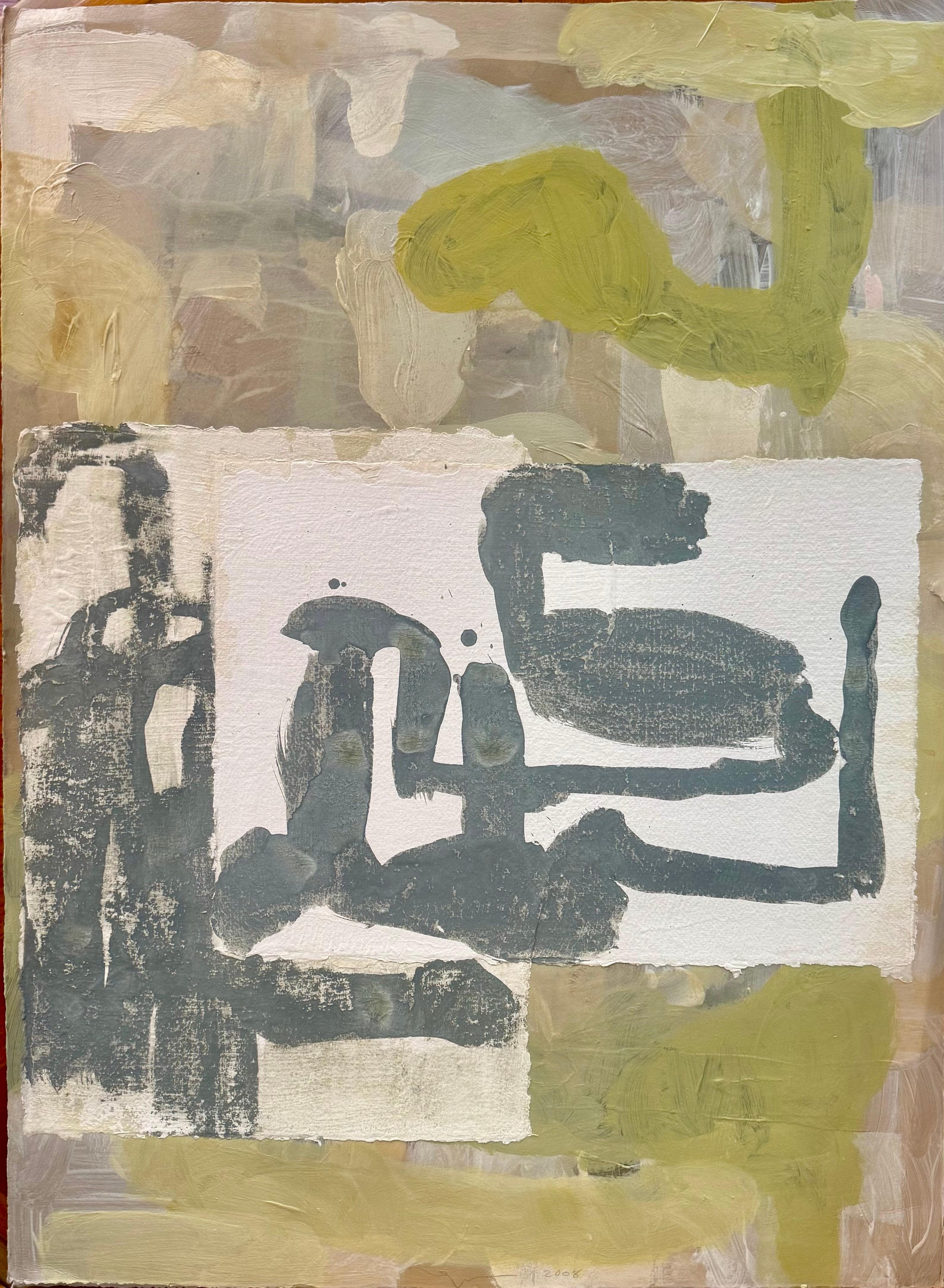 "Untitled 10", Abstract Mixed Media on Paper, Signed, 2008