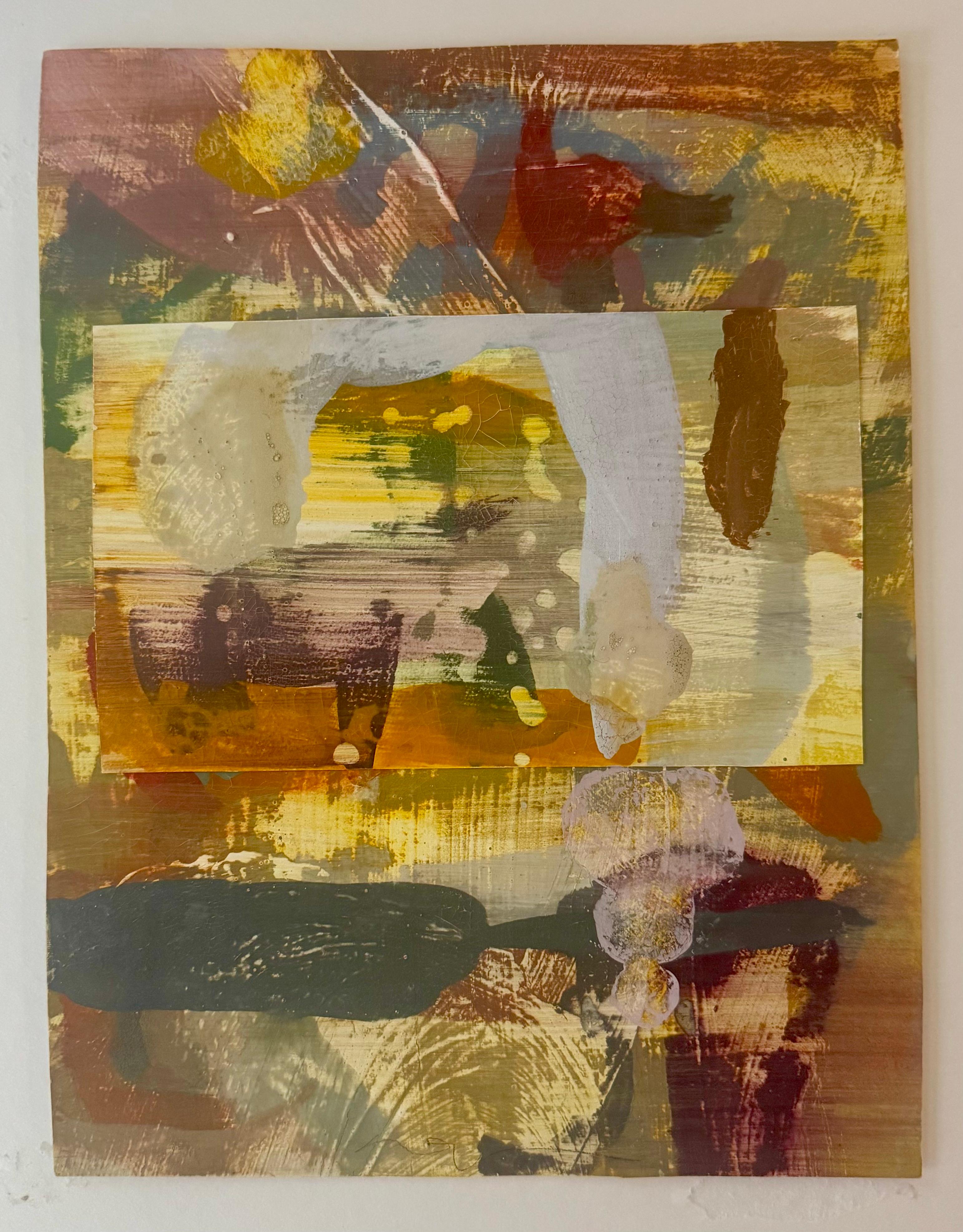 "Senza titolo 12", opera astratta a tecnica mista su carta, firmata, 2009 - Mixed Media Art di Peter Opheim