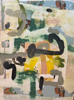 Ohne Titel 3 – Collage mit Vintage-Tapete, abstrakte Mischtechnik, 2000er Jahre