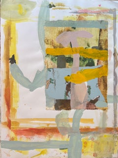 Ohne Titel 4 – Collage mit Vintage-Tapete, abstrakte Mischtechnik, 2000er Jahre