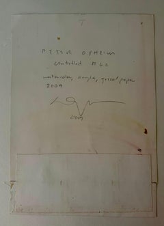 « Sans titre 62 », œuvre abstraite en techniques mixtes sur papier, signée, 2009