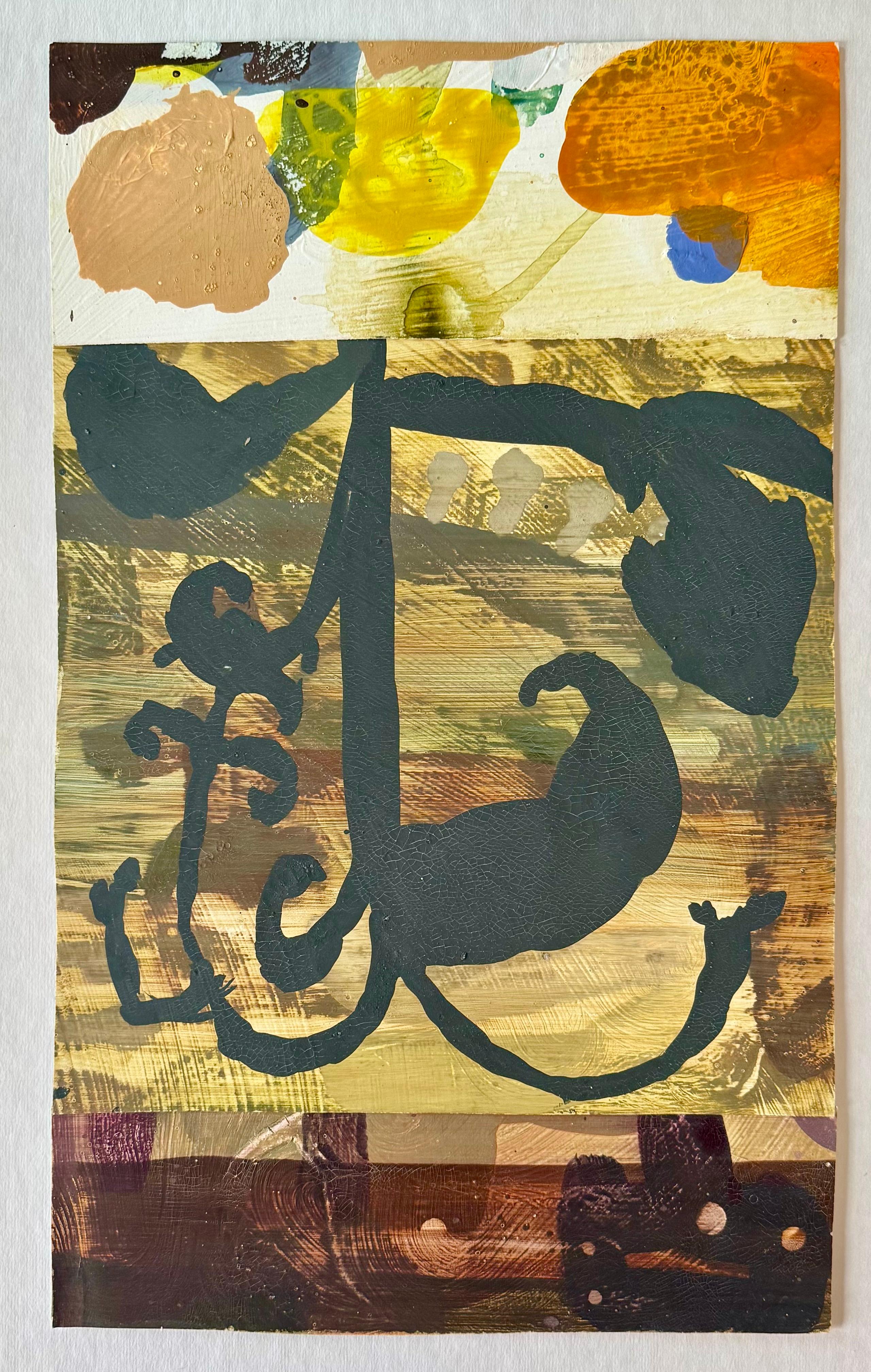 „Ohne Titel 64“, abstrakte Mischtechnik auf Papier, signiert, 2009