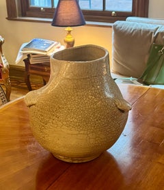 Signed Ceramic Vessel (1) by Peter Opheim, Crackled Glaze, 2010