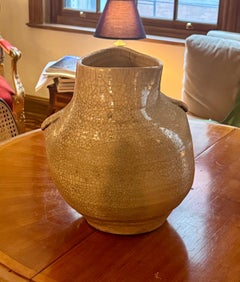 Signed Ceramic Vessel (1) by Peter Opheim, Crackled Glaze, 2010