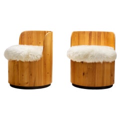 Peter Opsvik "Cylindra" Pine Barrel Chairs, Norway 1980s