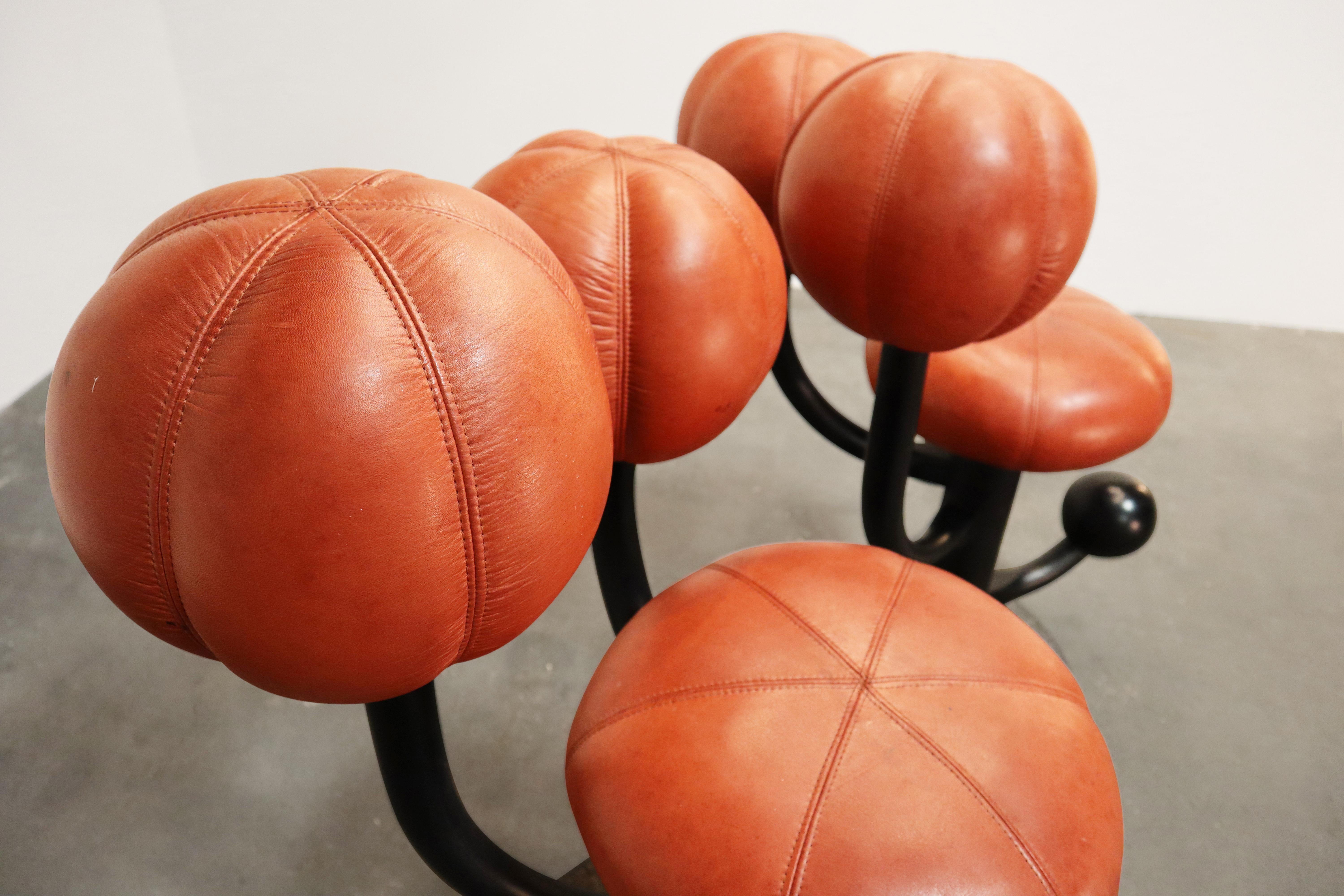 Peter Opsvik Scandinavian Leather Garden / Globe Bar Stools for Stokke 4