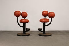 Tabourets de bar en cuir scandinave Garden / Globe de Peter Opsvik pour Stokke