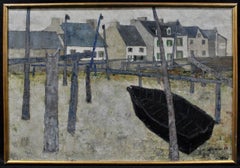 Houses by the Coast - Mid 20th Century French Modernist Paris Naif Painting
