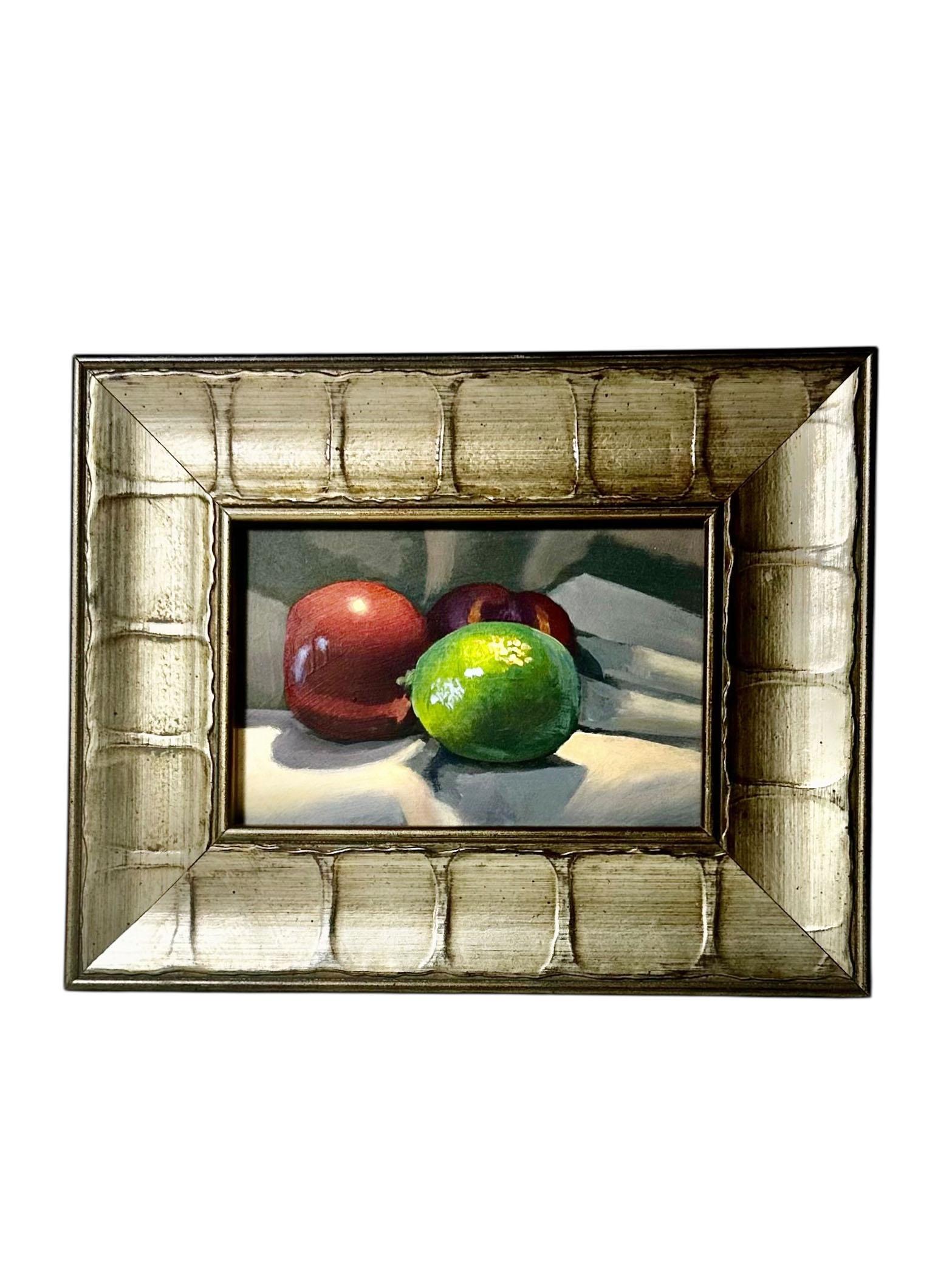 A classic still life painting by listed artist Peter Orrock is an oil on board and presented in a finely detailed and very striking gold frame. This piece showcases Orrock’s signature attention to light, shadow, and quiet composition evoking a sense