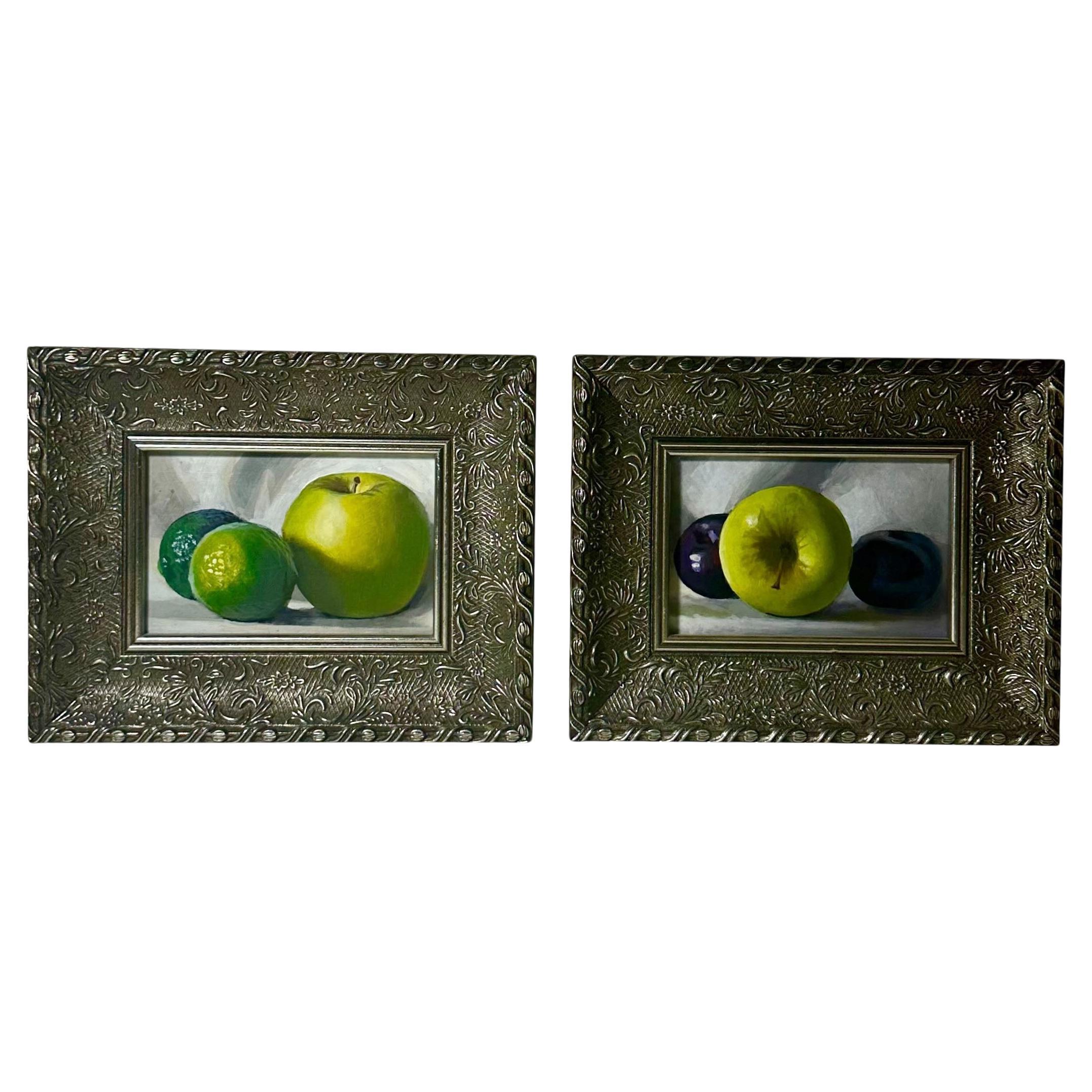 Peter Orrock Stillife Painting In Silver Frames