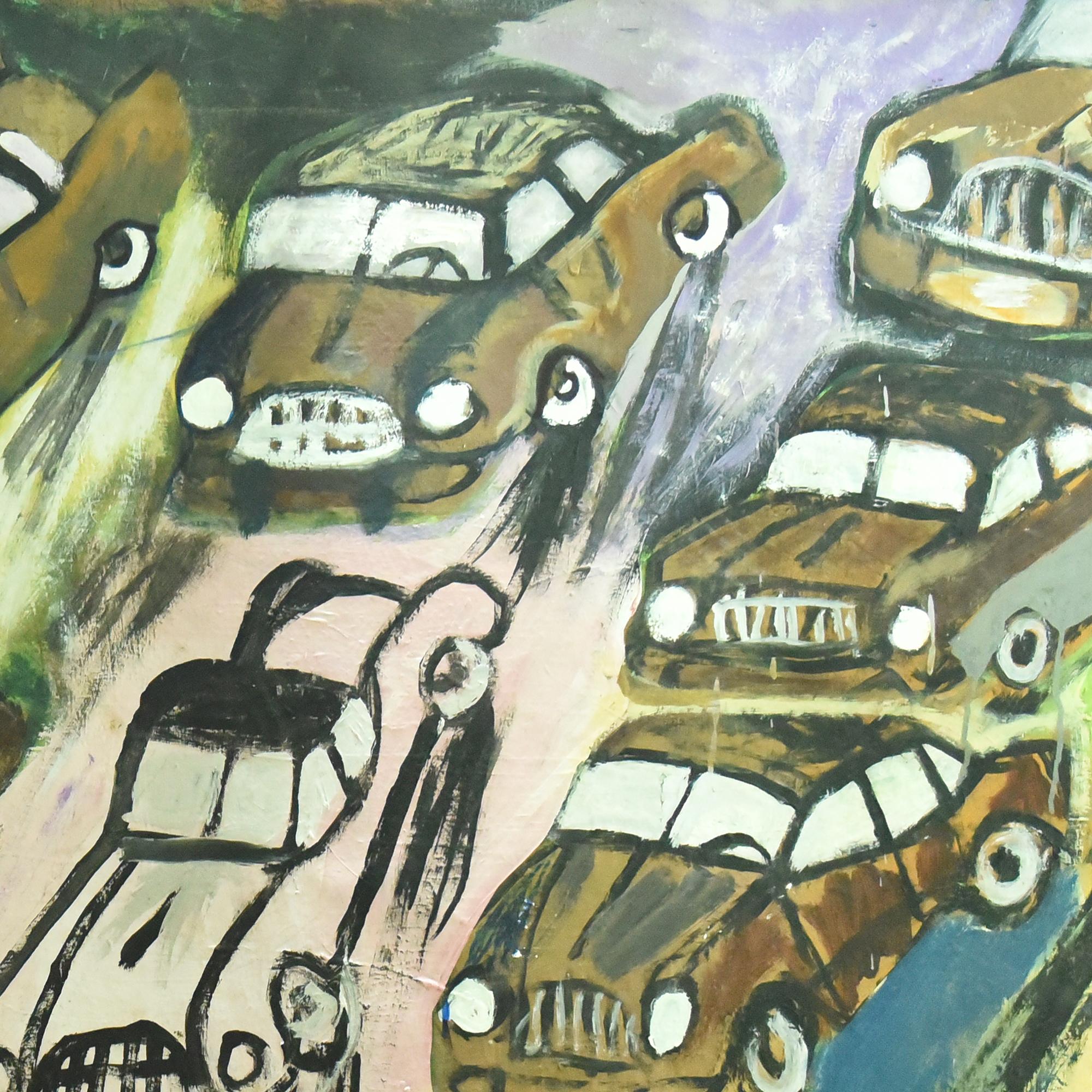 '1-95' Pittura figurativa di automobili - Painting Contemporaneo di Peter Otfinoski