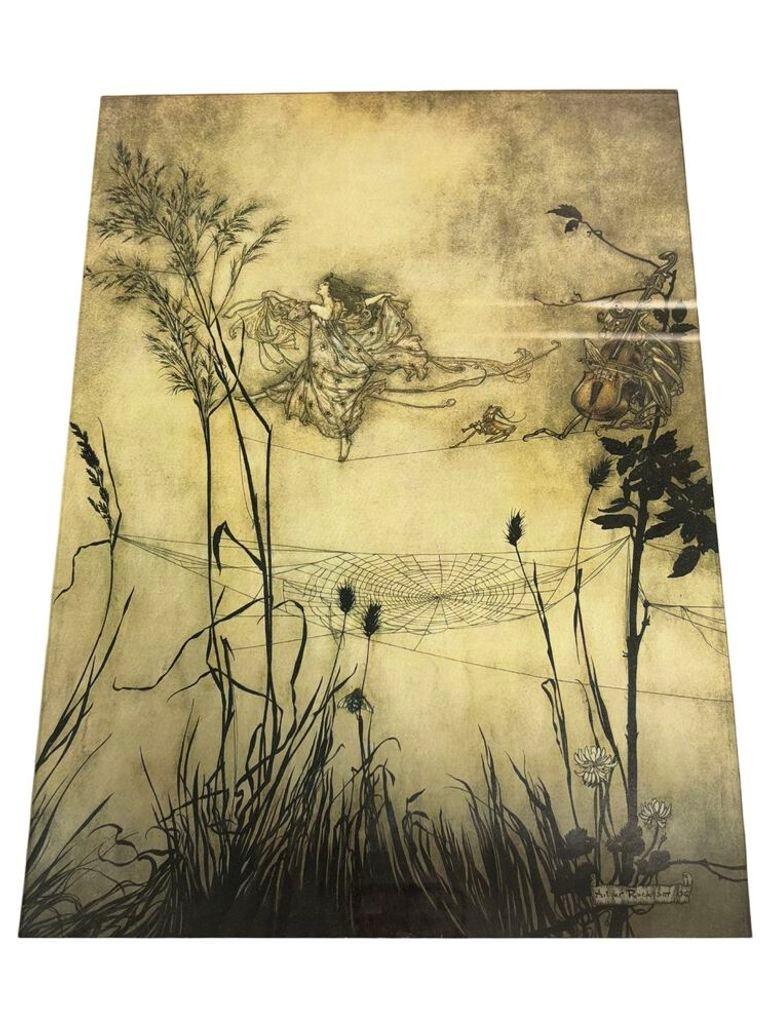 Americano Le fate di Peters sono squisite ballerine Stampa litografica Arthur Rackham con cornice in vendita