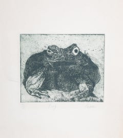 „Frog“, signierte surrealistische Radierung von Peter Paone