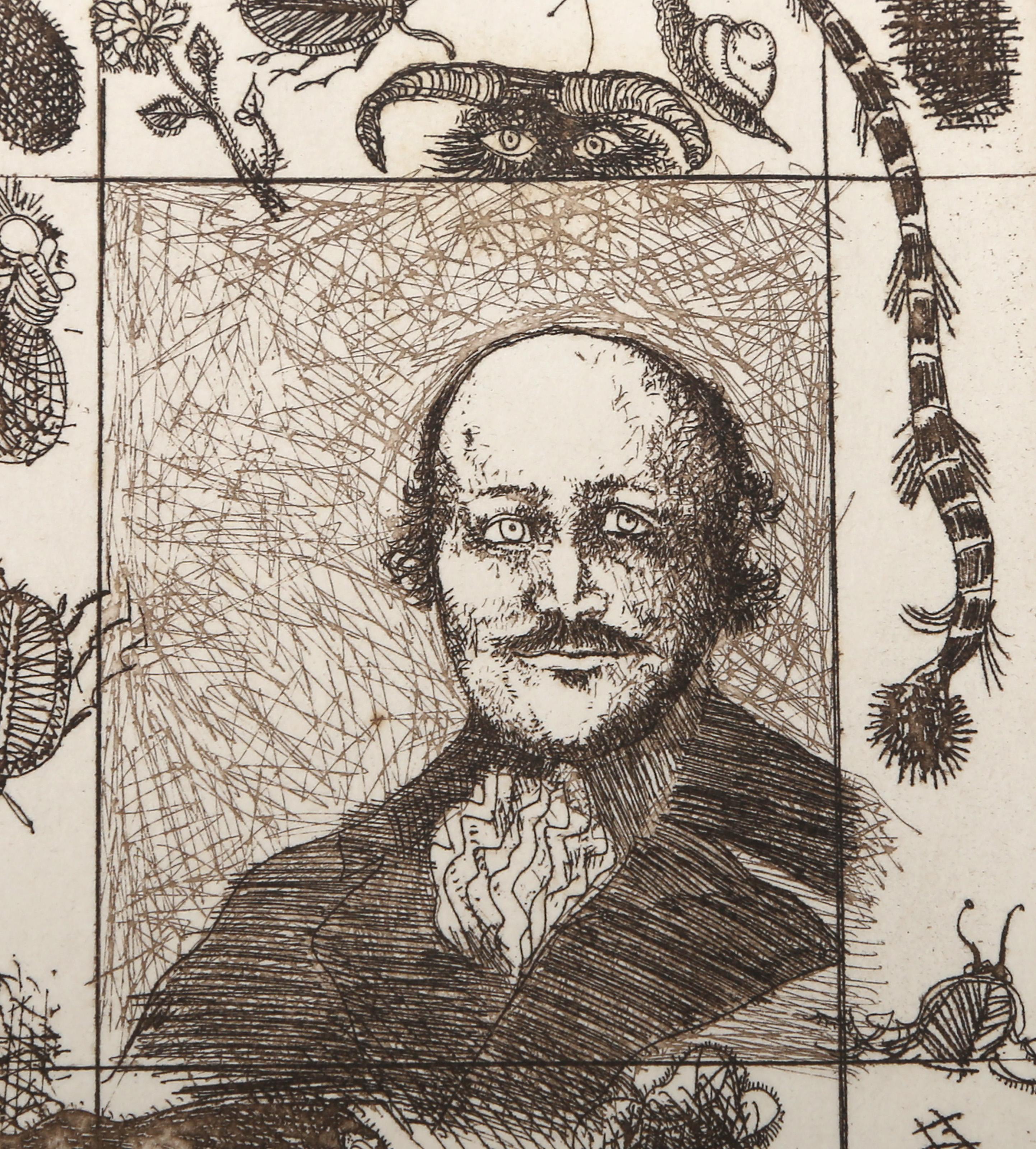 Self Portrait, Modern Etching by Peter Paone For Sale 1