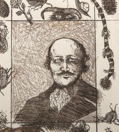 Self Portrait, Modern Etching by Peter Paone
