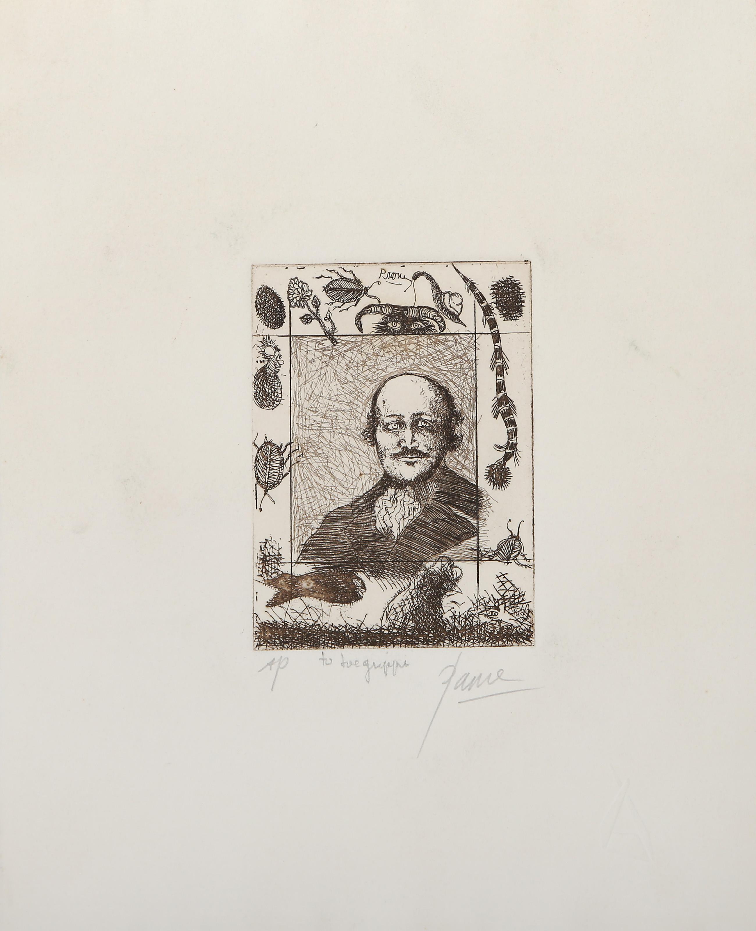 Self Portrait, Modern Etching by Peter Paone For Sale 2