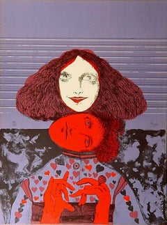 „Woman Possessed“, signierte surrealistische Lithografie von Peter Paone
