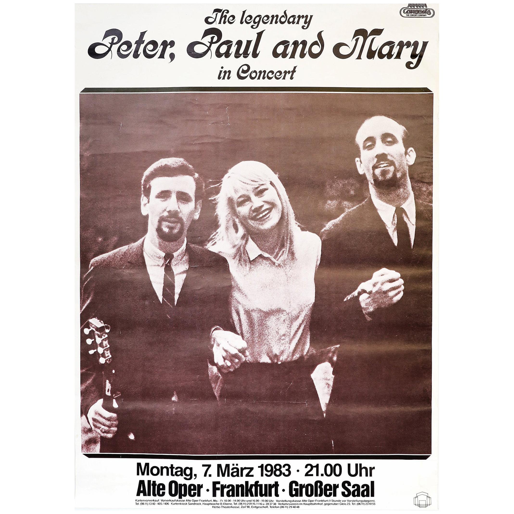 Peter, Paul and Mary 'Such Is Love', 1983 Original Concert Music Poster For Sale