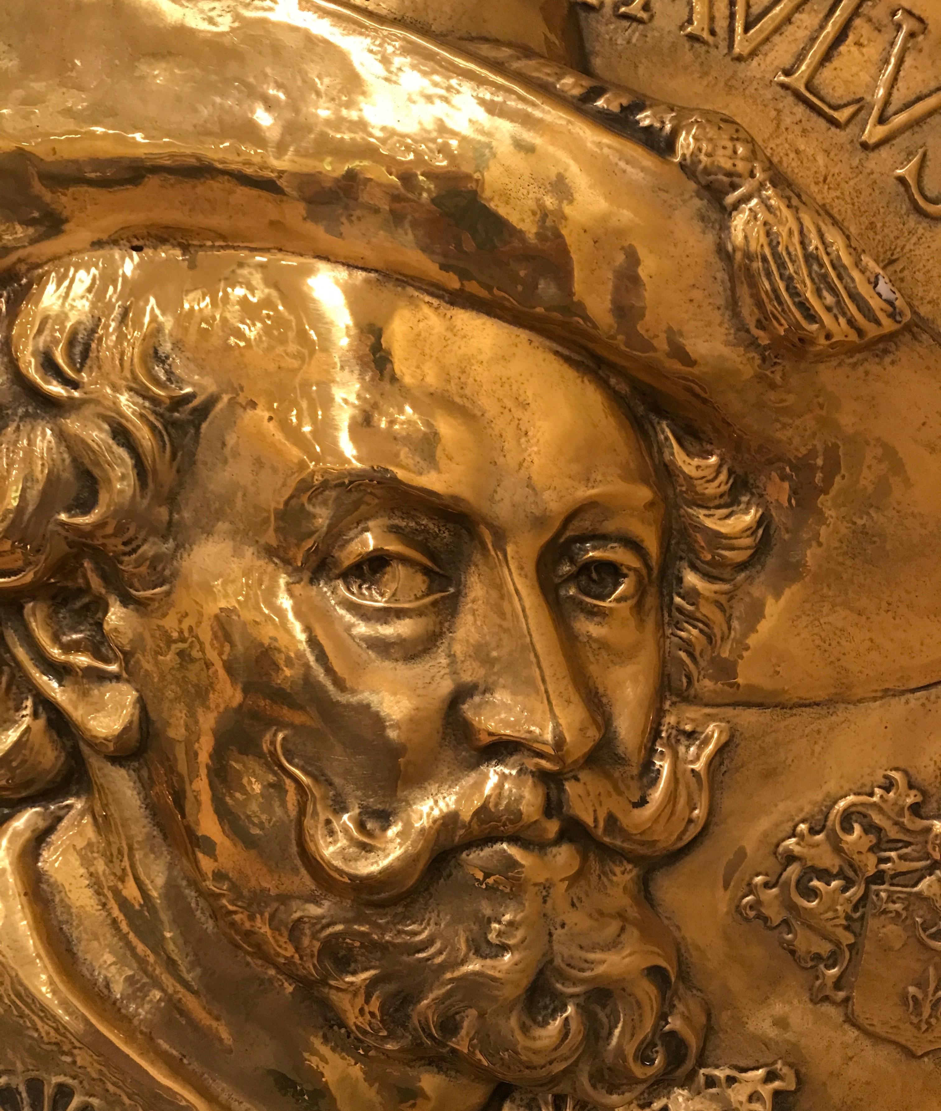 Peter Paul Rubens Brass Wall Plaque In Good Condition For Sale In West Palm Beach, FL