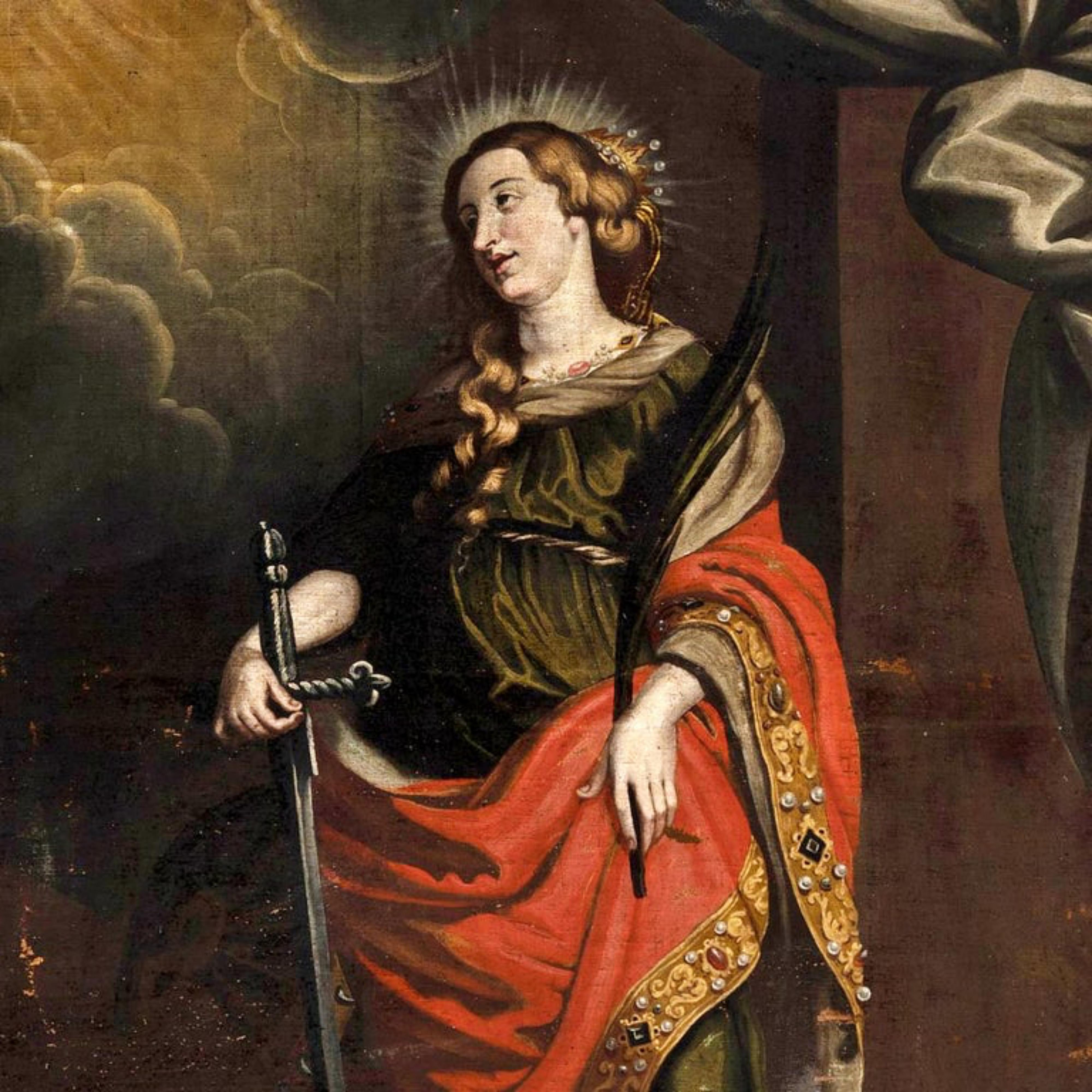 Peter Paul Rubens (Siegen 1577 - Amberes 1640) círculo de
Santa Catalina de Alejandría
Primera lona nunca restaurada
Óleo sobre lienzo
129.5 x 94 cm
La obra está basada en la pintura de Peter Paul Rubens y grabada por Schelte von Bolswert.

Rubens,