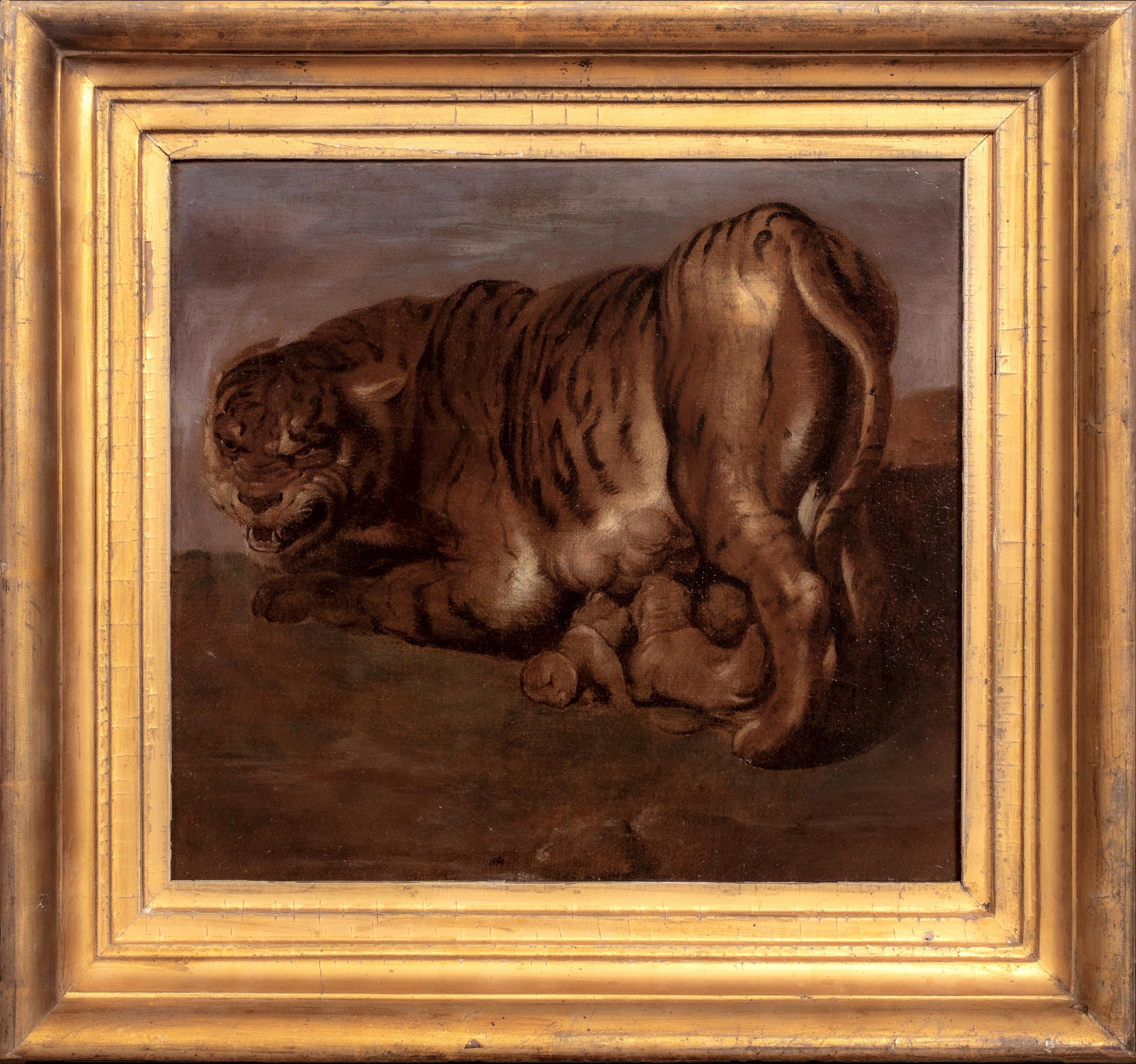 Peter Paul Rubens Animal Painting - TIGRESS AND THREE CUBS, 17th Century School OF PETER PAUL RUBENS (1577-1640)