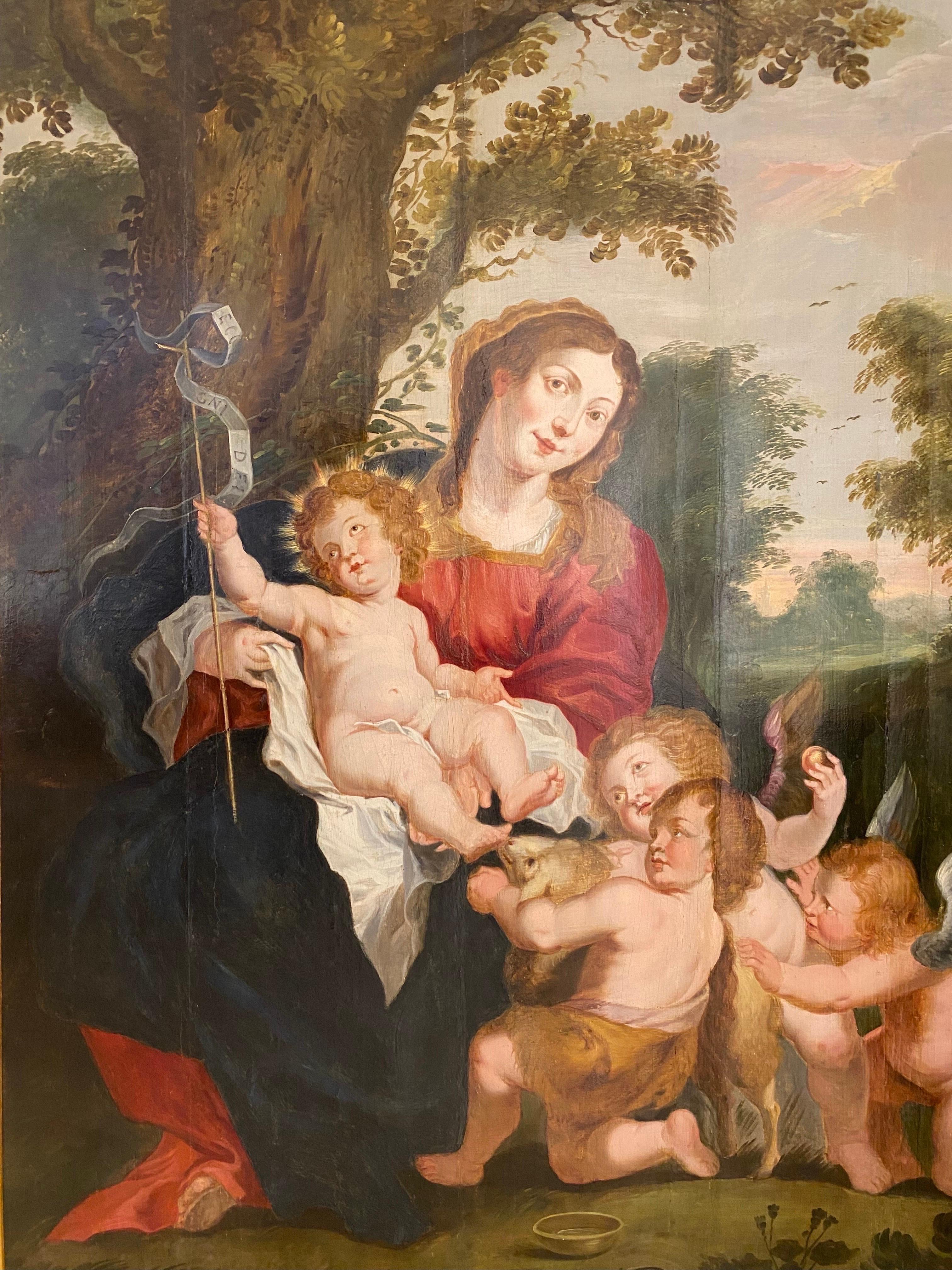 Peter Paul Rubens Figurative Painting - Virgin with child 