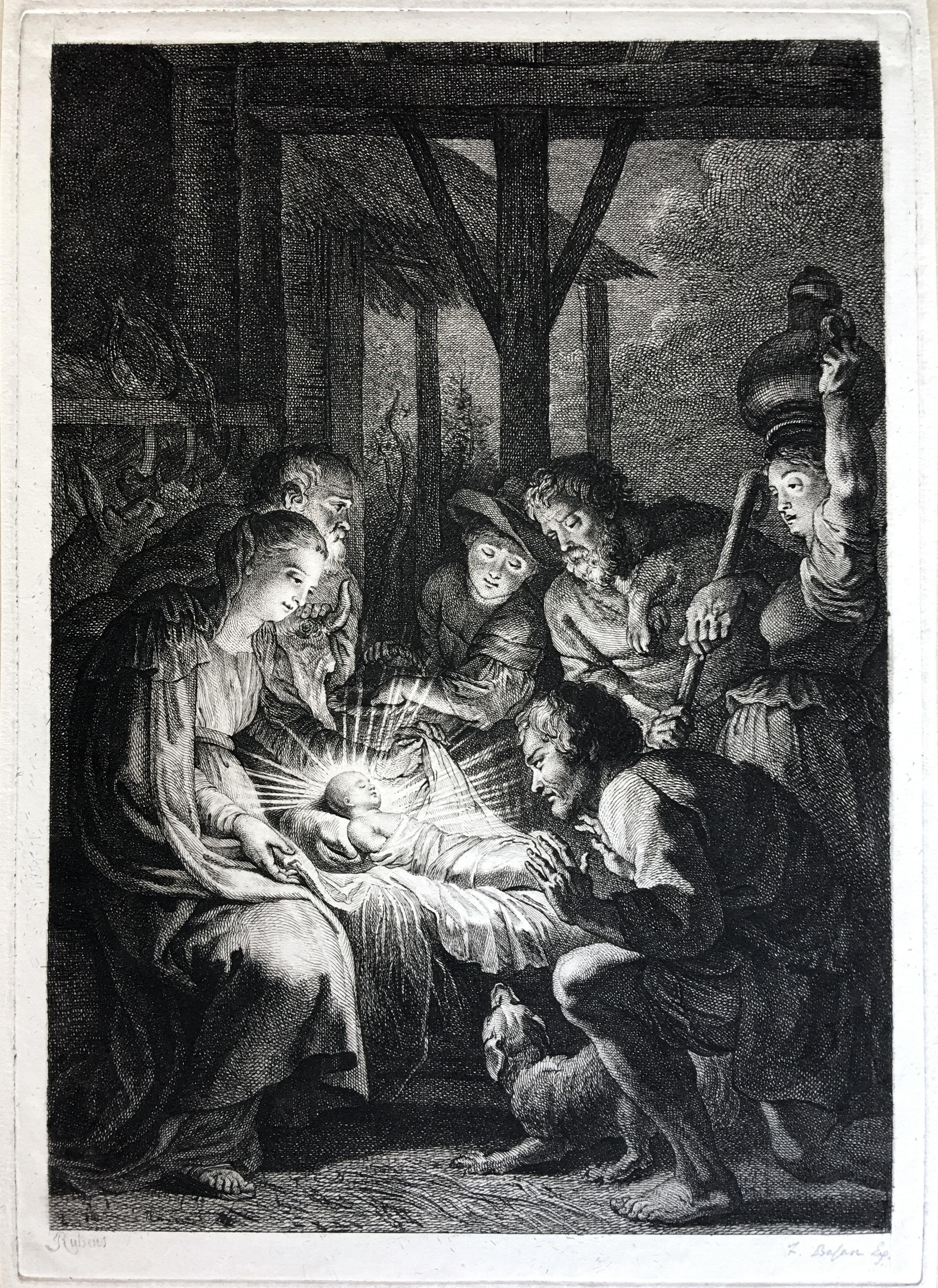 Figurative Print de Peter Paul Rubens - Adoración de los pastores
